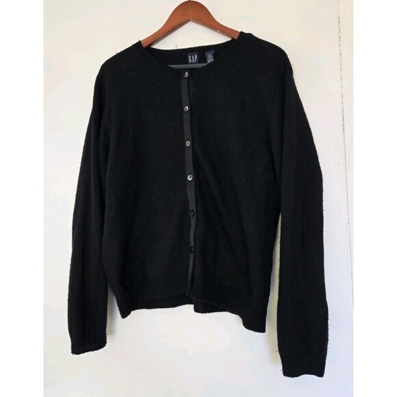 Vintage Gap Sweater Mens Cardigan L Y2K 100% Wool Button Knit Office Casual - Picture 1 of 7